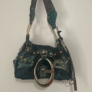 Dark Green/Teal and Gold Guess Bag